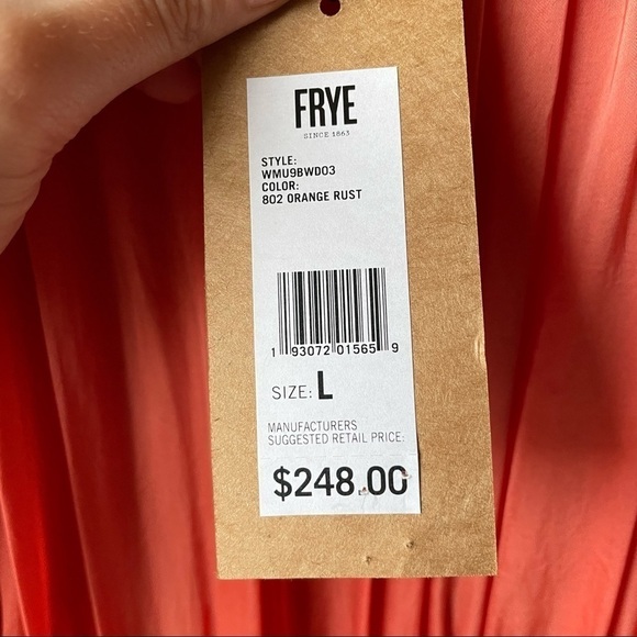 Frye x Anthropologie Blouson Slip Maxi Dress Orange Rust NWT Large - Picture 10 of 10